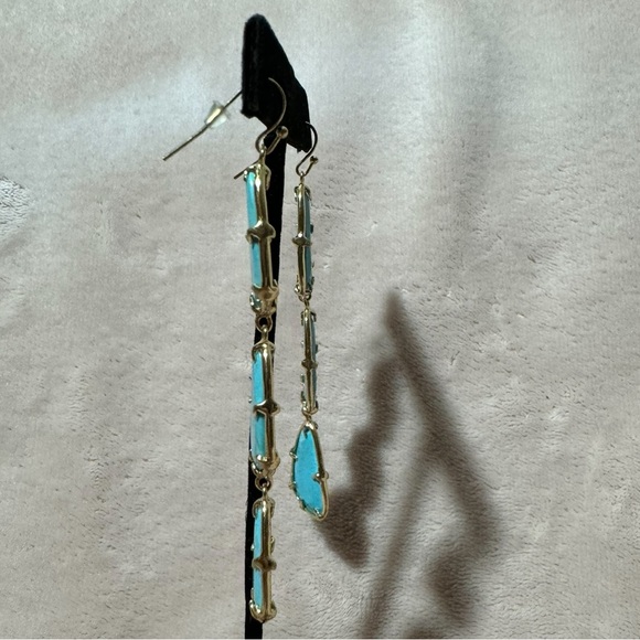 Kendra Scott Lillian Gold Drop Earrings in Turquoise - Picture 5 of 7